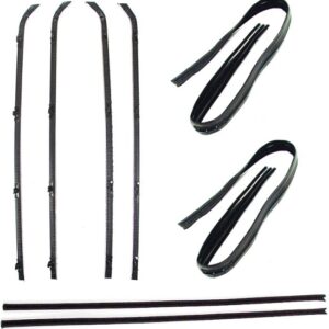 1964-66 Deluxe 8 Pc Door Window Seal Kit Chrome