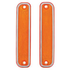1973-80 Front Amber Sidemarker With Deluxe Trim